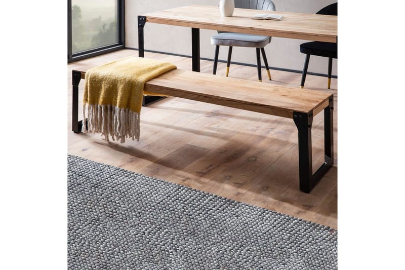 Matbänk Wohnling massivt trä industriell stil med metallben 120 cm - 120 cm - Möbler - Stolar & fåtöljer - Sittbänk - Hallbänk