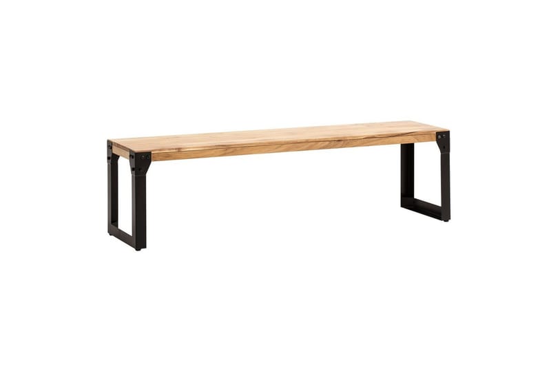 Matbänk Wohnling massivt trä industriell stil med metallben 120 cm, 120 cm