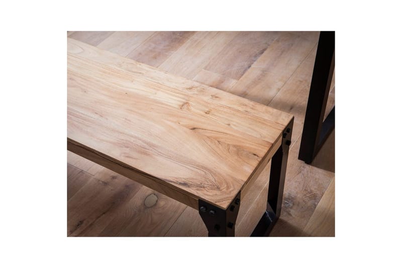Matbänk Wohnling massivt trä industriell stil med metallben 120 cm - 120 cm - Möbler - Stolar & fåtöljer - Sittbänk - Hallbänk