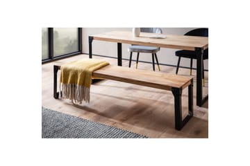 Matbänk Wohnling massivt trä industriell stil med metallben 160 cm - 160 cm - Möbler - Stolar & fåtöljer - Sittbänk - Hallbänk