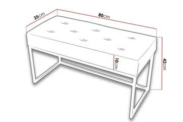 Sego Sittpuff 80x35x42 cm - Svart - Möbler - Stolar & fåtöljer - Sittbänk - Hallbänk