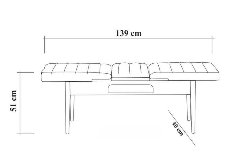 Shundrea Bänk 51 cm - Vit - Möbler - Stolar & fåtöljer - Sittbänk - Hallbänk