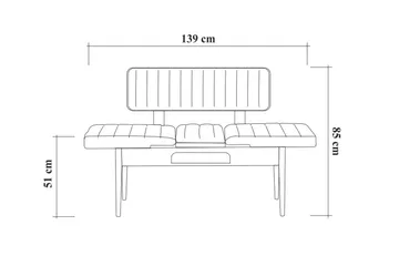 Valsot Sittbänk 110 cm - Trä/natur/Grå - Möbler - Stolar & fåtöljer - Sittbänk