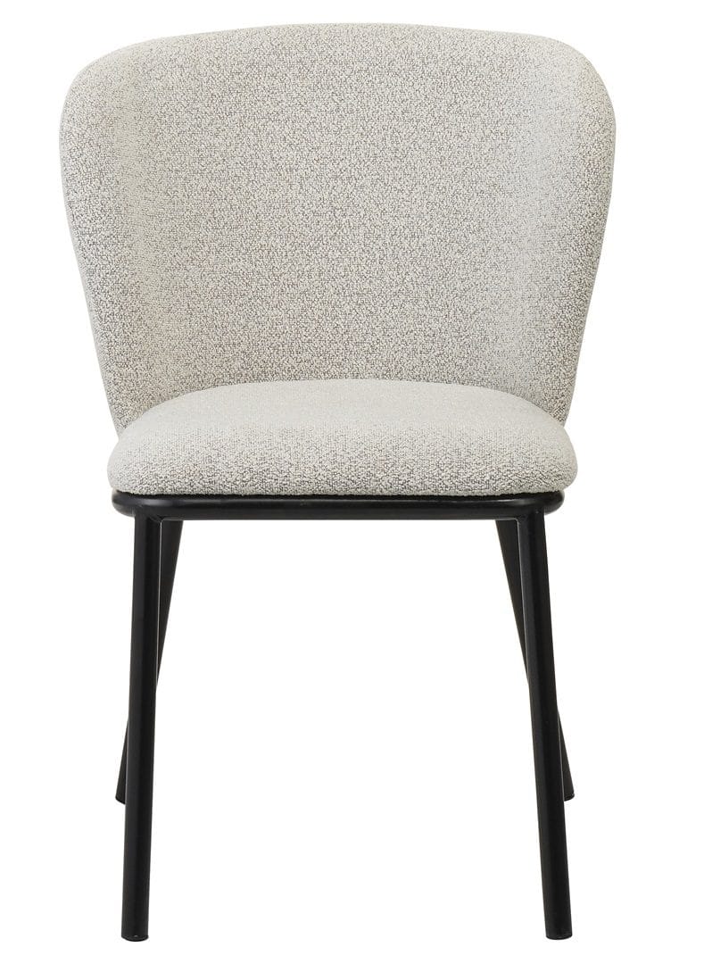 Stol beige boucle svarta ben - Beige - Möbler - Stolar & fåtöljer - Matstol & köksstol