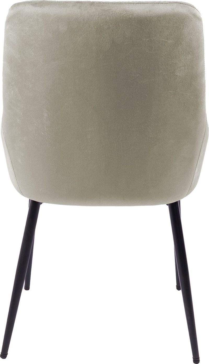 Stol i beige sammet - Theo - Beige, svart - Möbler - Stolar & fåtöljer - Matstol & köksstol