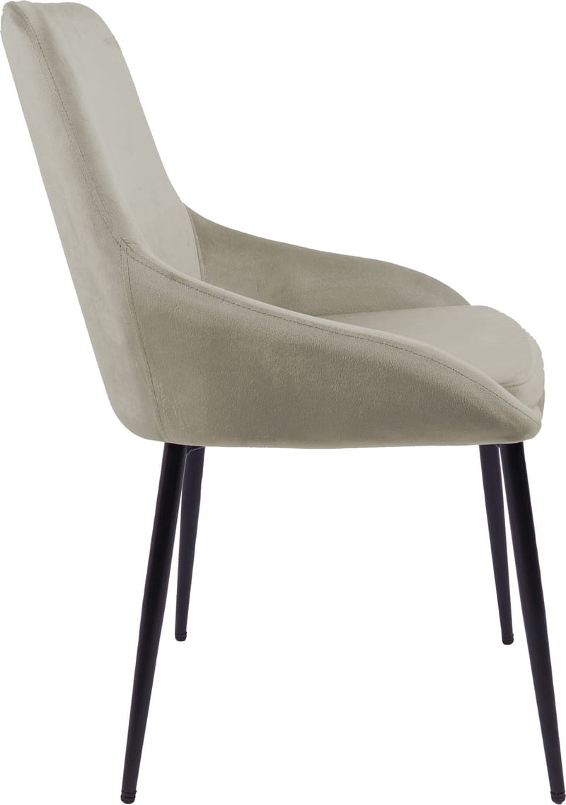 Stol i beige sammet - Theo - Beige, svart - Möbler - Stolar & fåtöljer - Matstol & köksstol