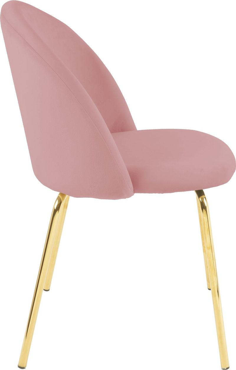 Stol i rosa sammet guldiga ben - Rosa - Möbler - Stolar & fåtöljer - Matstol & köksstol