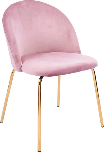 Stol rosa med guldiga ben - Plaza - Ljusrosa - Möbler - Stolar & fåtöljer - Matstol & köksstol