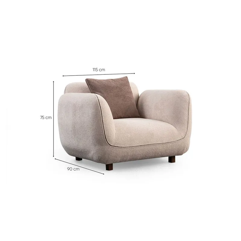 Talrosen Modern Fåtölj i Boucle - Beige - Möbler - Stolar & fåtöljer - Fåtölj
