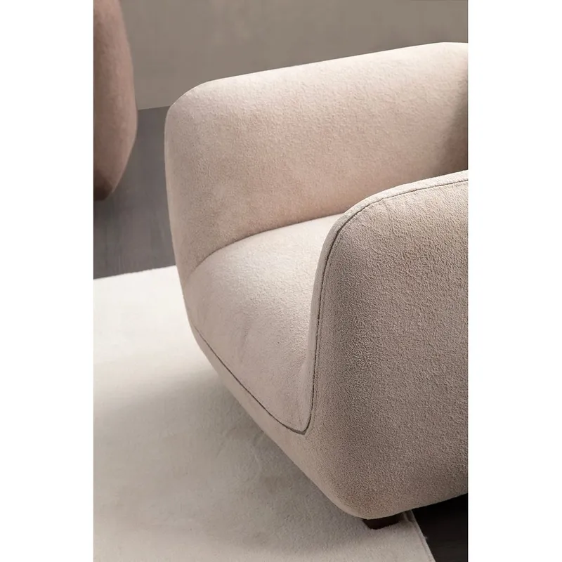 Talrosen Modern Fåtölj i Boucle - Beige - Möbler - Stolar & fåtöljer - Fåtölj