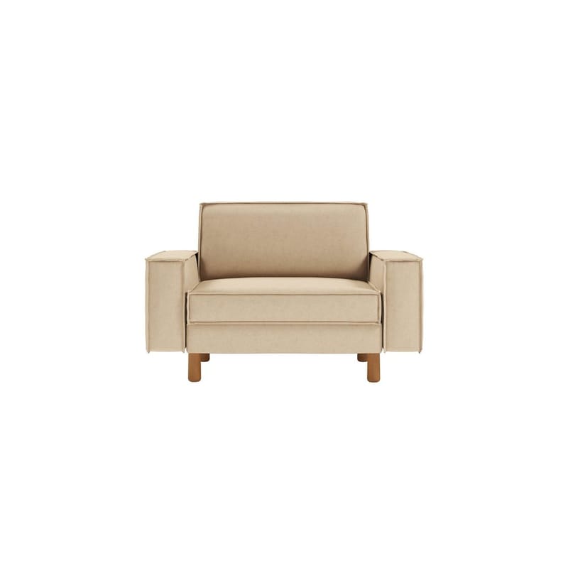 Vilsa Fåtölj i Tyg med Träben - Beige - Möbler - Stolar & fåtöljer - Fåtölj