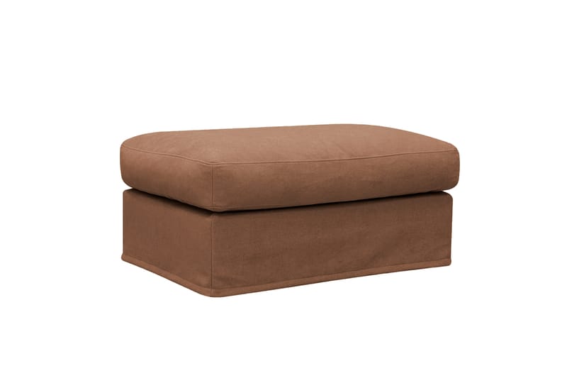 Valencia Extra Djup 3-sits soffa + fotpall med avtagbar och tvättbar klädsel - Rostbrun - Möbler - Soffa