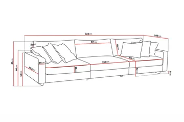 Valencia Extra Djup 5-sits Soffa i Chenille - Brun - Möbler - Soffa