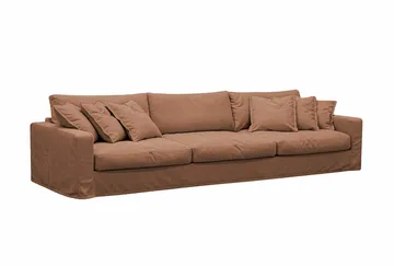 Valencia Extra Djup 5-sits Soffa med avtagbar och tvättbar klädsel - Rostbrun - Möbler - Soffa