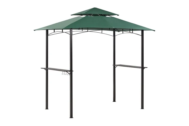 Lusthus Naro Grön/Svart - Grön/Svart - Utemöbler - Solskydd - Paviljong - Paviljong med tak