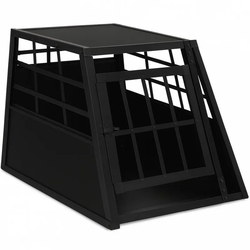 Hundbur för bil | Aluminium och MDF | 54×69×50 cm - Sport & fritid - För djuren - För hund - Hundbur & transportbur hund