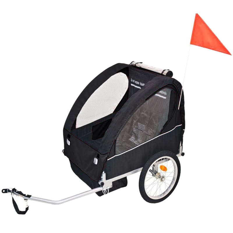 Cykelvagn med 2 säten | Lastkapacitet 40kg | Hopfällbar
