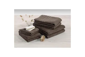 Duschhandduk Basic Frotté 65 x 130 cm - Brun - Textil & mattor - Badrumstextilier - Handduk