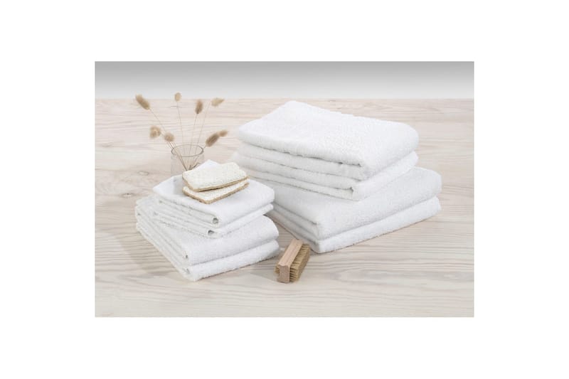 Duschhandduk Basic Frotté 65 x 130 cm - Vit - Textil & mattor - Badrumstextilier - Handduk