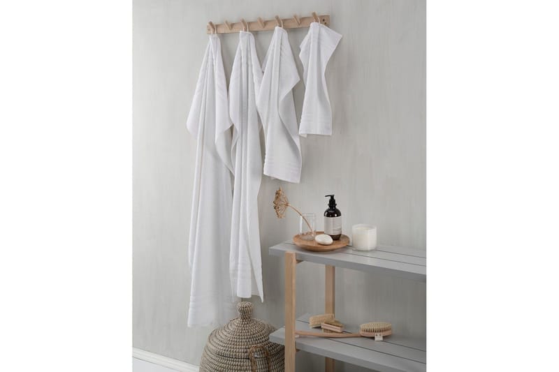 Duschhandduk Basic Frotté 65 x 130 cm - Vit - Textil & mattor - Badrumstextilier - Handduk