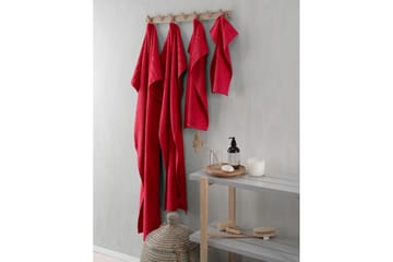 Gästhandduk Basic Frotté - Röd - Textil & mattor - Badrumstextilier - Handduk