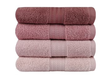 Hobby Handduk 50x90 cm 4-pack - Ljusrosa/Creme - Textil & mattor - Badrumstextilier - Handduk