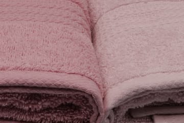 Hobby Handduk 50x90 cm 4-pack - Ljusrosa/Creme - Textil & mattor - Badrumstextilier - Handduk