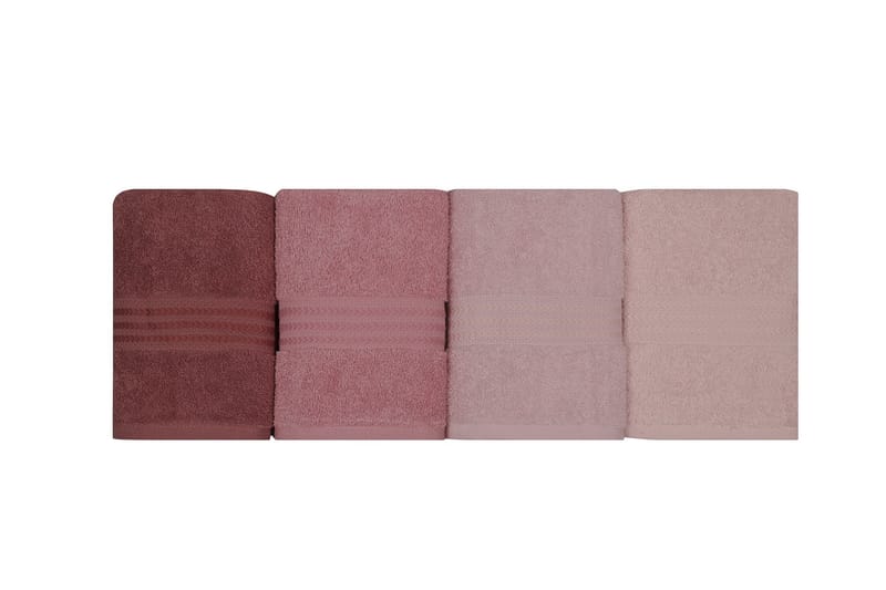 Hobby Handduk 50x90 cm 4-pack - Ljusrosa/Creme - Textil & mattor - Badrumstextilier - Handduk