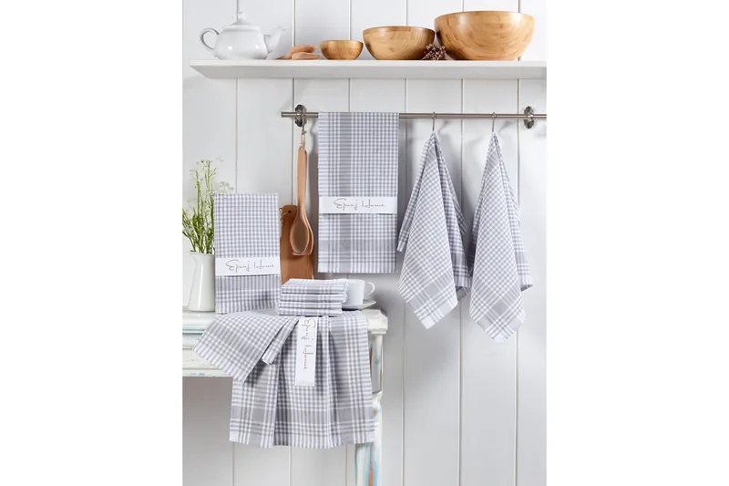 Lympne Tvättlapp 10-pack - Grå/Vit - Textil & mattor - Kökstextilier - Kökshandduk