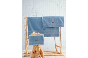 Handdukar Handduksset (3 delar) Loraford Blå Blå - Textil & mattor - Badrumstextilier - Handduk