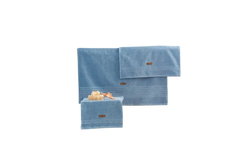 Handdukar Handduksset (3 delar) Loraford Blå Blå - Textil & mattor - Badrumstextilier - Handduk