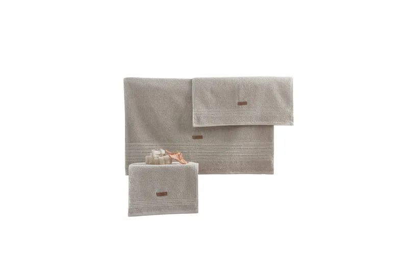 Handduksset (3 delar) Loraford Beige, Beige