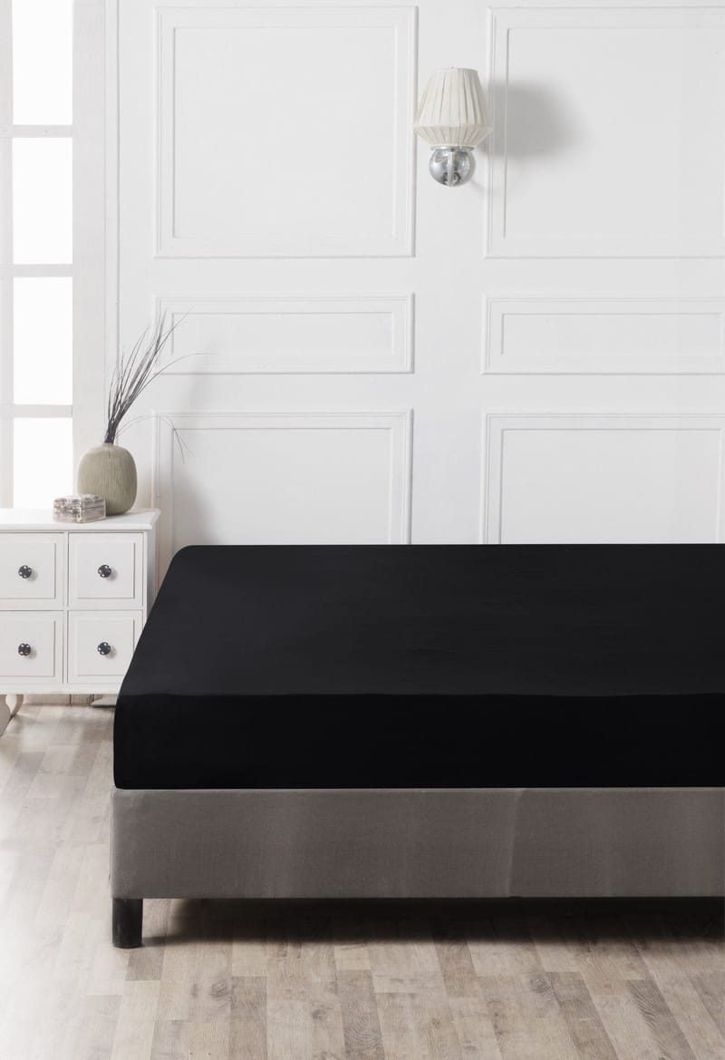 Manchan Dra-på-lakan 140x190cm - Svart - Textil & mattor - Barntextilier - Barnsängkläder - Spjälsäng sängkläder - Lakan spjälsäng