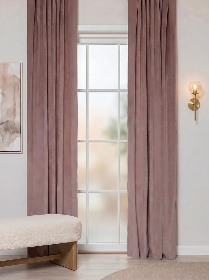 Gardin Elsa 140x250 cm - Dusty Pink - Textil & mattor - Gardiner - Gardinlängder - Veckbandslängd