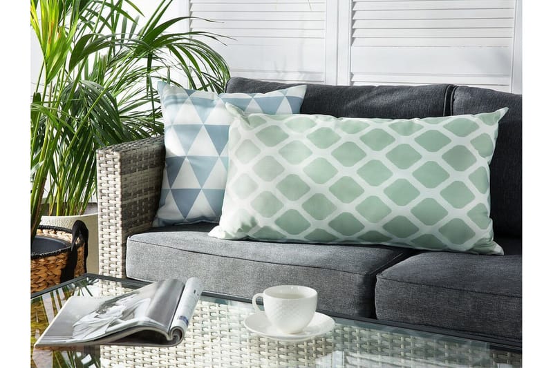 Flojen Utomhuskudde 42x60 cm - Grön/Vit - Textil & mattor - Filtar, kuddar & plädar - Utekudde