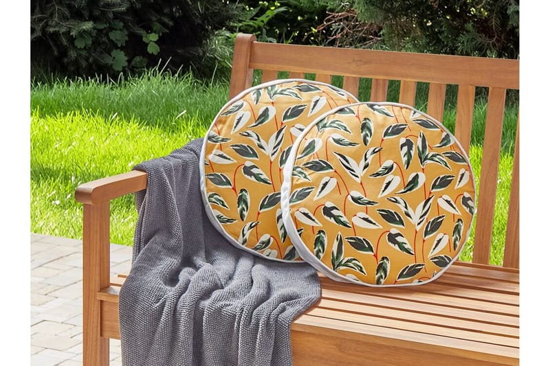 Macerata Utomhuskudde 40 cm Rund - Gul/Grön/Vit - Textil & mattor - Filtar, kuddar & plädar - Utekudde