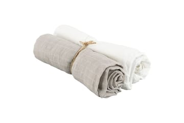 Muslinwrap 2-Pack - Vit/Grå (70 x 70 cm) - Textil & mattor - Filtar, kuddar & plädar - Filtar & plädar