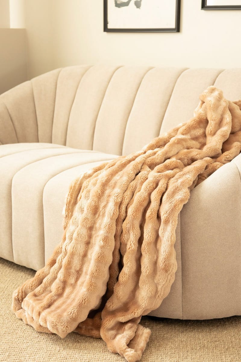 Pläd Pom Pom 150x220 cm - Caramel - Textil & mattor - Filtar, kuddar & plädar - Filtar & plädar