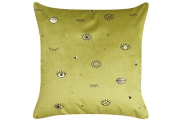 Prydnadskuddar Aeonium set om 2 Grön/Svart - Grön/Svart - Textil & mattor - Filtar, kuddar & plädar - Prydnadskudde & kuddfodral
