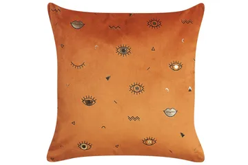 Prydnadskuddar Aeonium set om 2 Orange/svart - Orange/svart - Textil & mattor - Filtar, kuddar & plädar - Prydnadskudde & kuddfodral