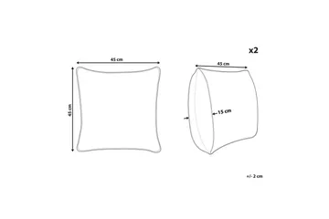 Prydnadskuddar Olearia set om 2 Sandeige - Sandeige - Textil & mattor - Filtar, kuddar & plädar - Prydnadskudde & kuddfodral