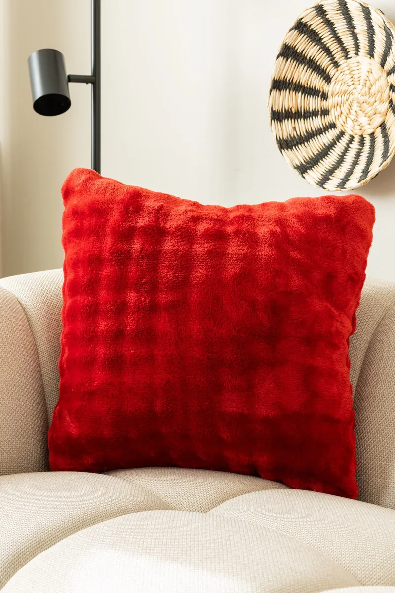 Prydnadskudde Pom Pom 50x50 cm - Röd - Textil & mattor - Filtar, kuddar & plädar - Prydnadskudde & kuddfodral
