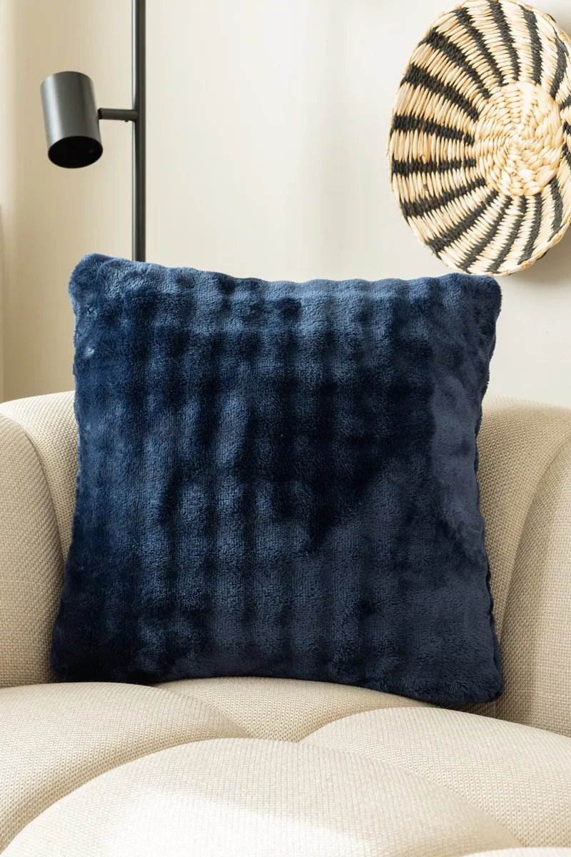 Prydnadskudde Pom Pom 50x50 cm, Marinblå