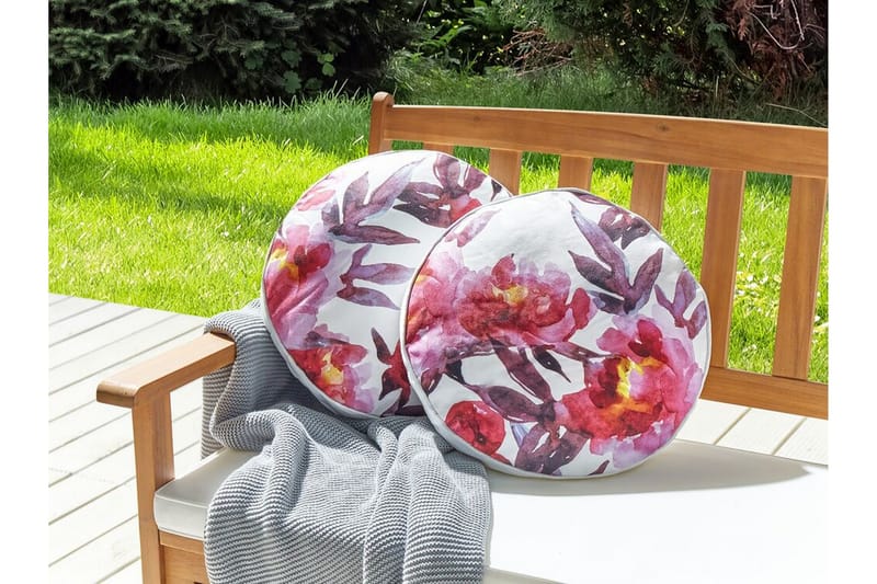 Trepuzzi Utomhuskudde 40 cm Rund - Vit/Rosa - Textil & mattor - Filtar, kuddar & plädar - Utekudde