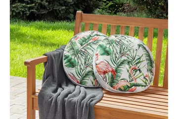 Visper Utomhuskudde 40 cm Rund - Vit/Grön/Rosa - Textil & mattor - Filtar, kuddar & plädar - Utekudde