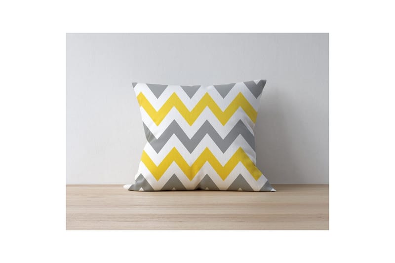 Zerra Prydnadskudde 43x43 cm - Gul/Grå - Textil & mattor - Filtar, kuddar & plädar - Prydnadskudde & kuddfodral