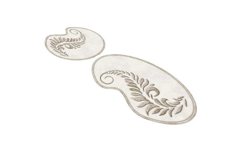 Badrumsmattset (2 delar) Elevate Grädde - Cremevit - Textil & mattor - Mattor - Badrumsmatta