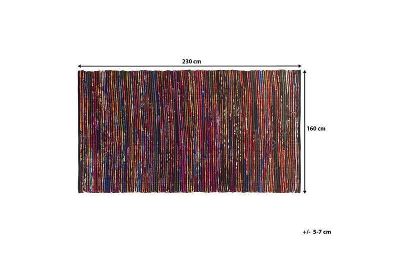 Bartin Matta Rund 160 cm - Flerfärgad - Textil & mattor - Mattor - Modern matta - Bomullsmatta