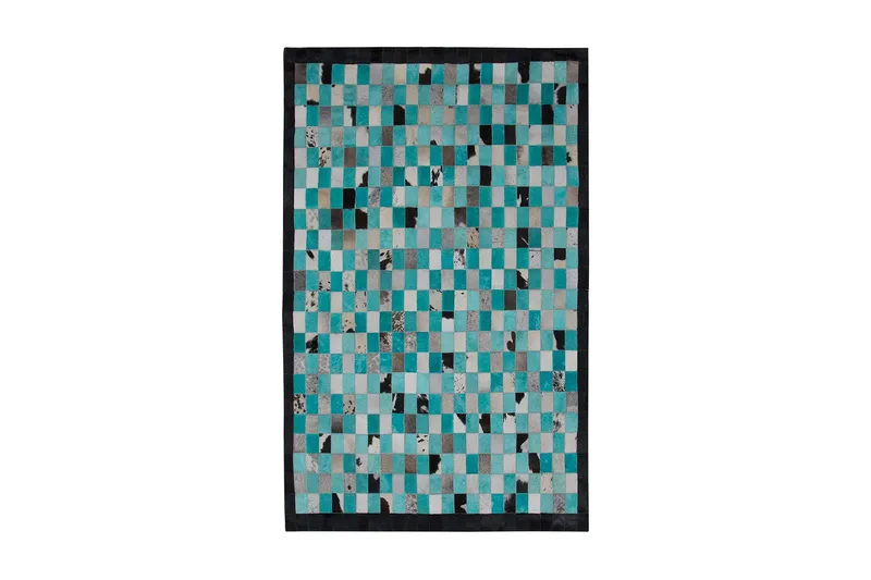 Daleisa Matta 140x200 cm Läder, Blå/Grå