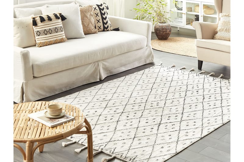 Agadir Bomullsmatta 160x230 cm - Svart/Vit - Textil & mattor - Mattor - Modern matta - Bomullsmatta